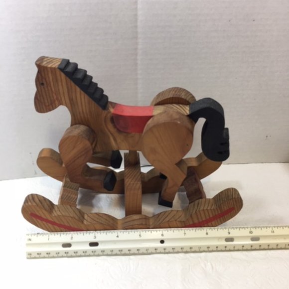 Vintage Handmade Wood Toy Rocking Horse Moveable Legs - Picture 9 of 12